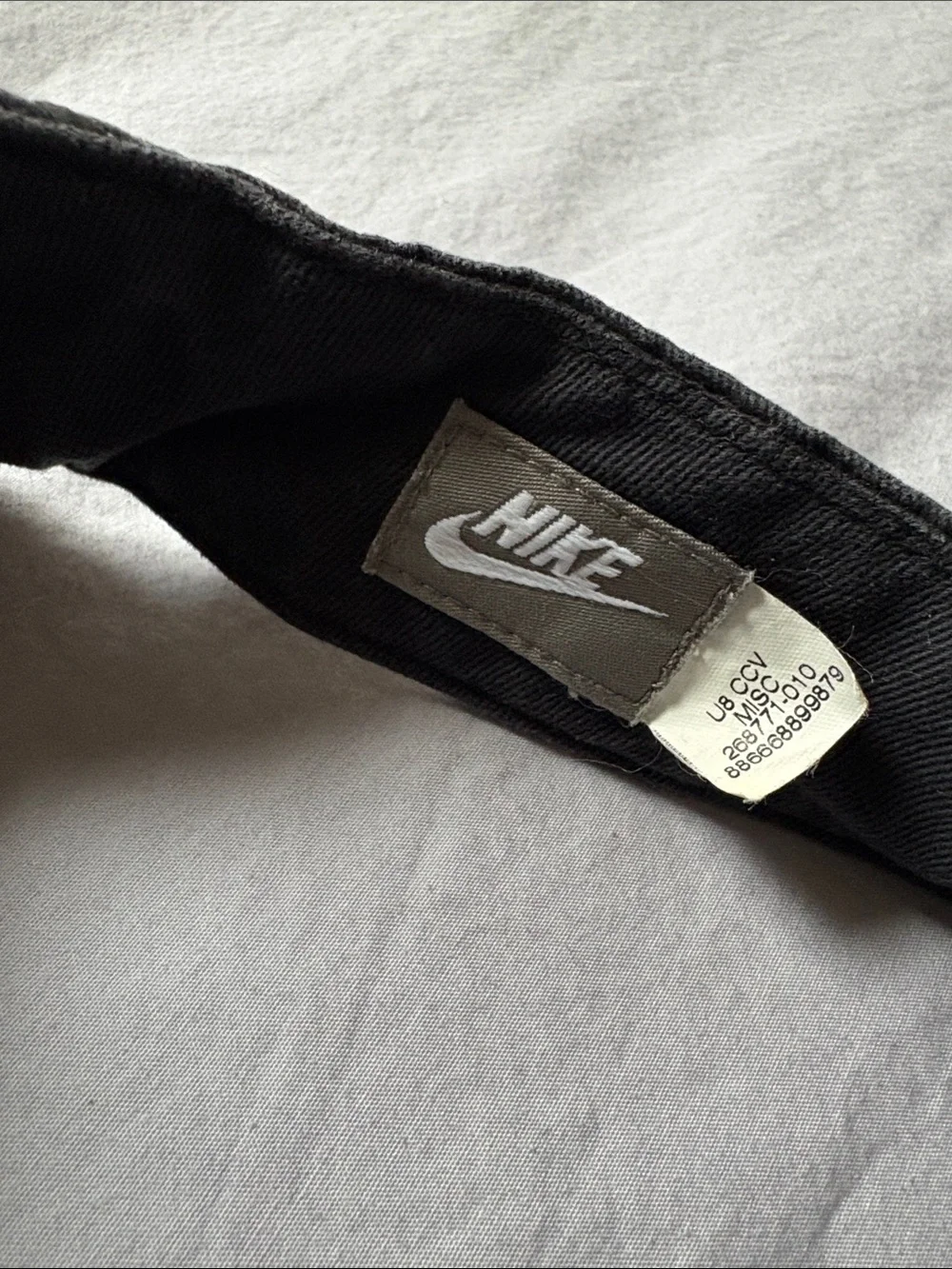 Nike Black Visor with White Embroidered Logo